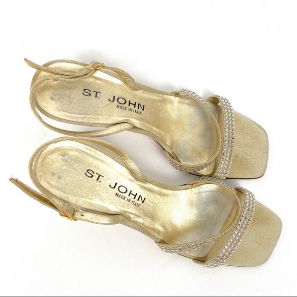 Sexy Gold Sandals by St John - Picture 1 of 10